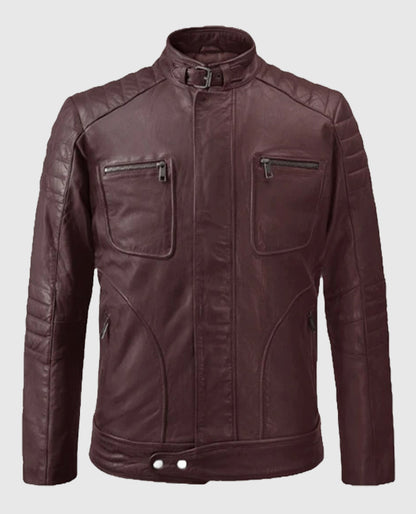 Buy Men's Firefly Moto Burgundy Biker Leather Jacket