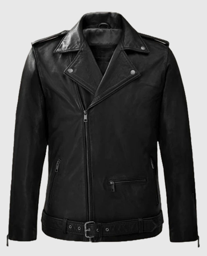 Men's Rutland Bike Riding Black Leather Jacket