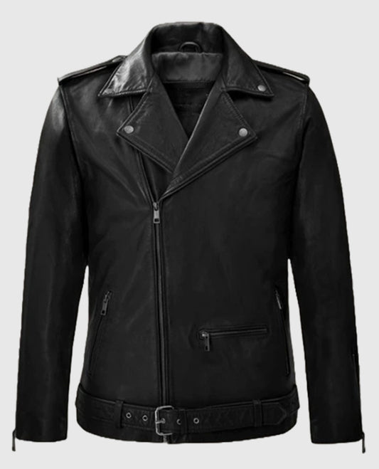 Men's Rutland Bike Riding Black Leather Jacket