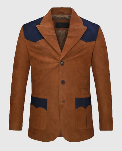 Mens Western Suede Leather Blazer