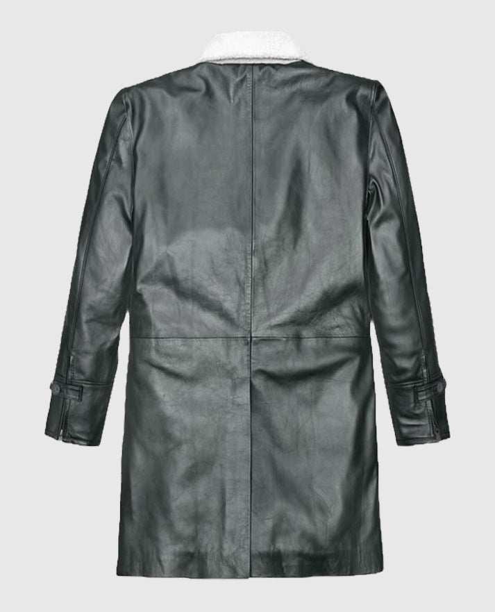 Metallic Lurex Gray Tom Hardy Long Trench Coat