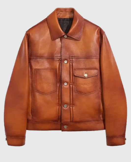 Mike Epps Leather Trucker Jacket