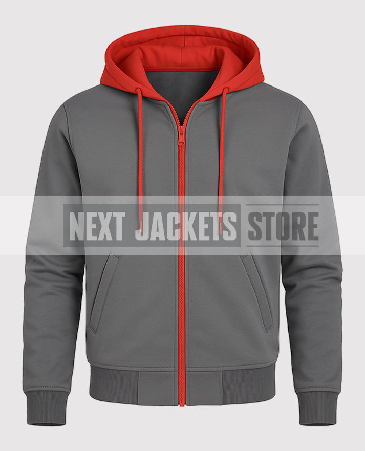 Miles Morales Spider Verse Gray Zip up Hoodie