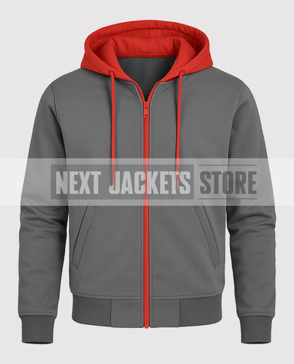 Miles Morales Spider Verse Gray Zip up Hoodie