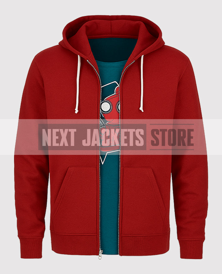 Miles Morales Spider Verse Red Zip up Hoodie