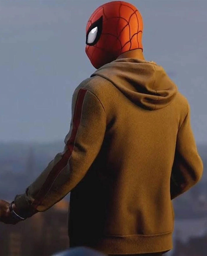 Miles Morales Spider Verse Yellow Zip up Hoodie