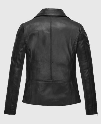 Miley Cyrus Black Biker Leather Jacket
