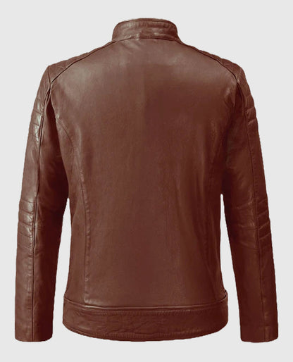 Moto Firefly Tan Leather Jacket for Men
