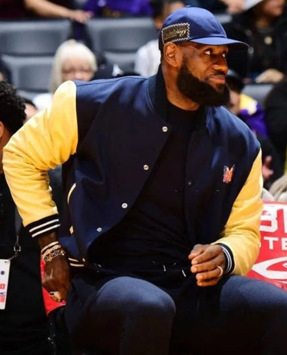 NBA 2023 LeBron James Blue letterman Jacket