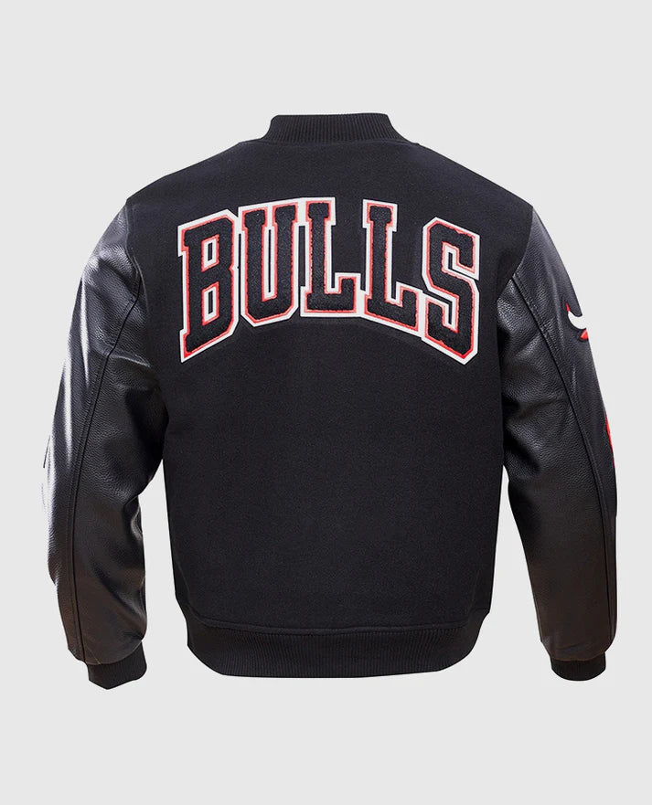 NBA Chicago Bulls Mens Black Varsity Jacket