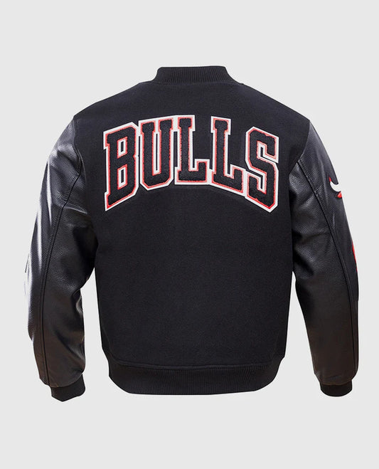 NBA Chicago Bulls Mens Black Varsity Jacket
