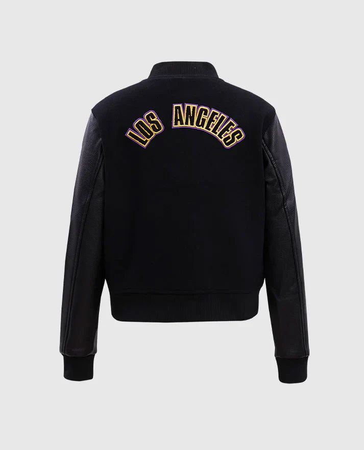 NBA Los Angeles Lakers Women's Black Letterman Jacket