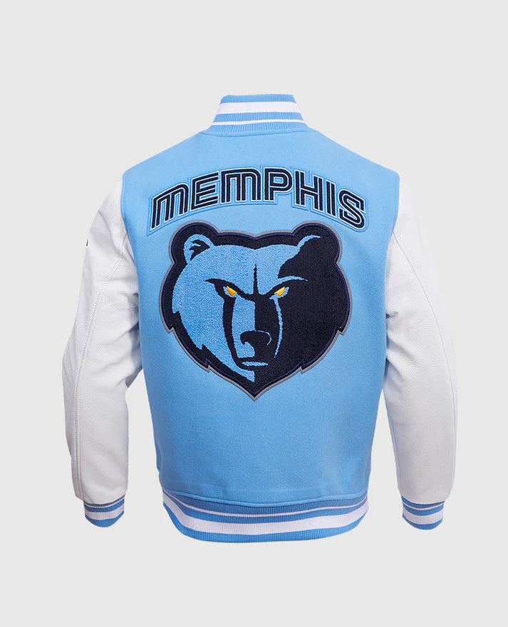 NBA Memphis Grizzlies Men's Rib Wool Varsity Blue Jacket