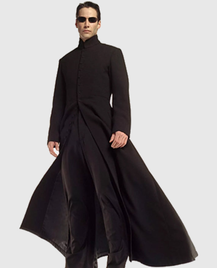 Neo Matrix Trench Coat | Keanu Reeves Black Trench Coat