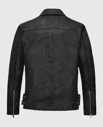 Nicholas Hoult Black Biker Leather Jacket