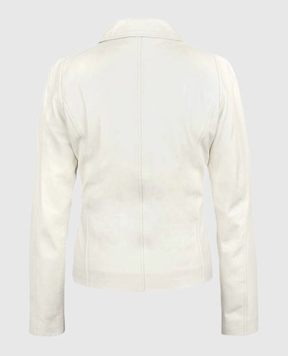 Off-White Shirt-Style Leather Jacket for Women
