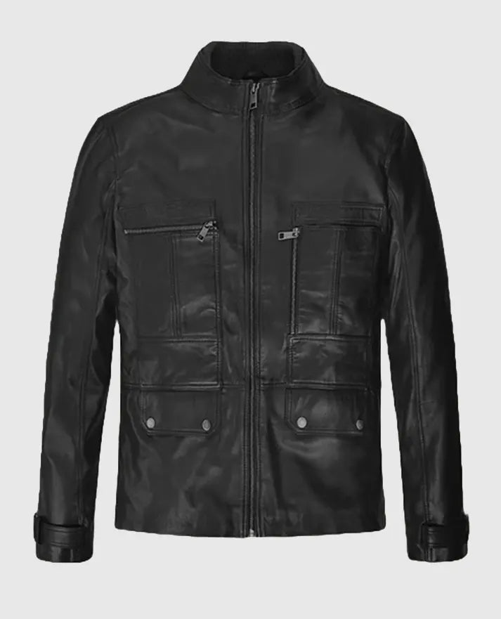 Paul Wesley Vampire Diaries Black Black Leather Jacket