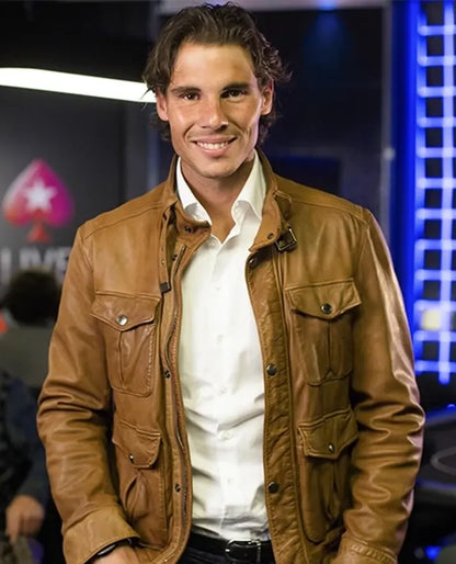 Rafael Nadal Brown Leather Jacket