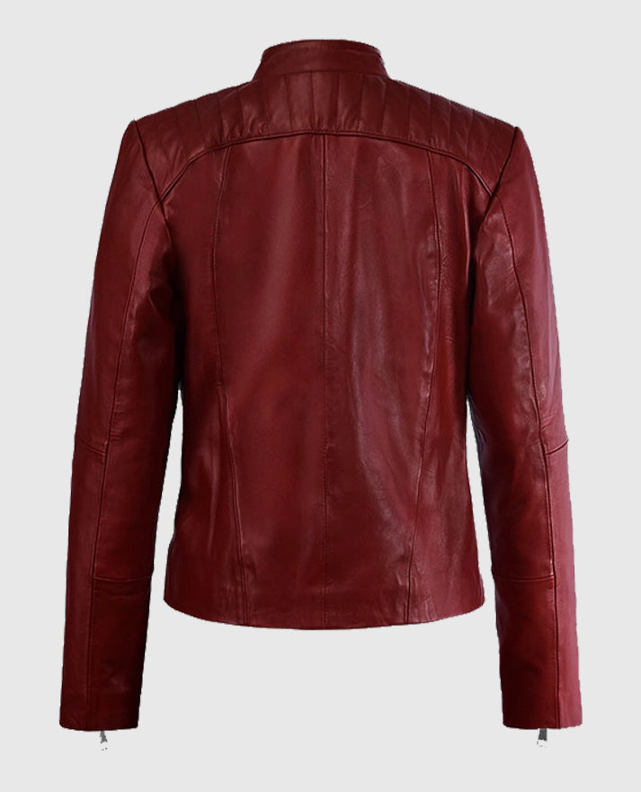 Resident Evil Kaya Scodelario Red Leather Jacket