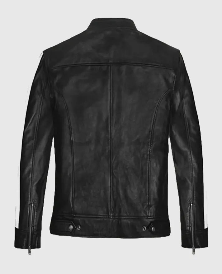 Resident Evil Vendetta Leon Kennedy Black Sheepskin Leather Jacket