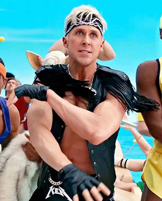 Ryan Gosling Barbie Black Leather Vest