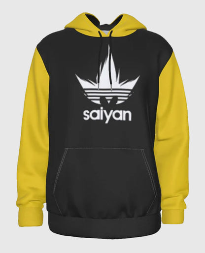 Saiyan Adidas Yellow and Black Fleece Hoodie