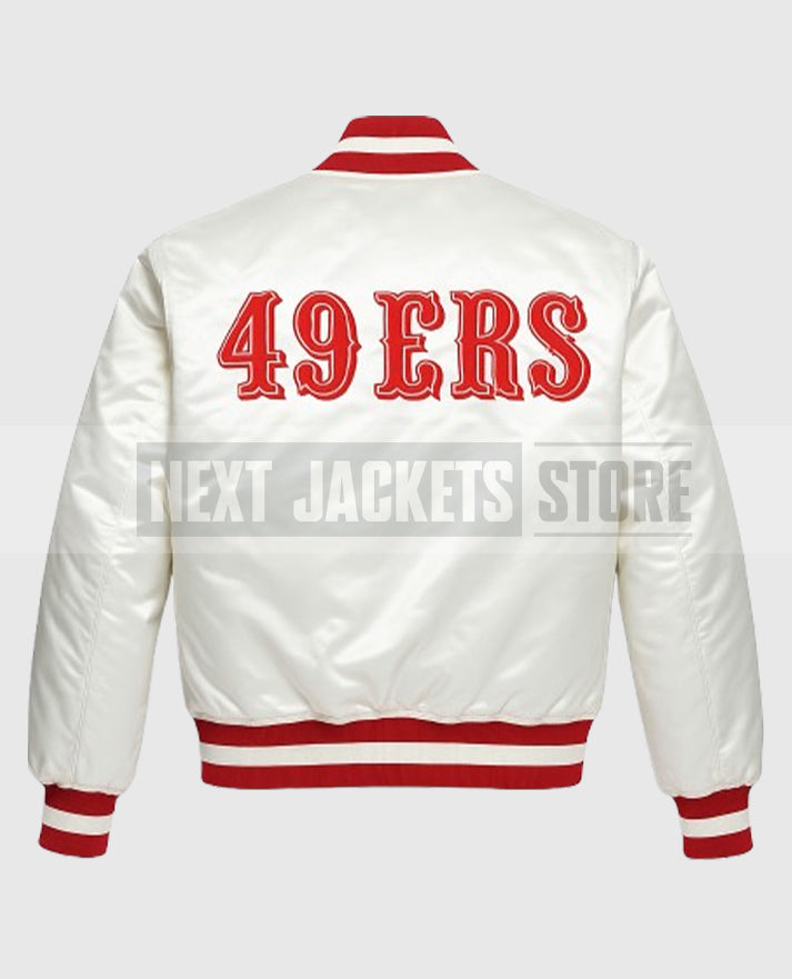 San Francisco 49ers White Letterman Jacket