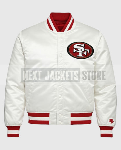San Francisco 49ers White Varsity Jacket