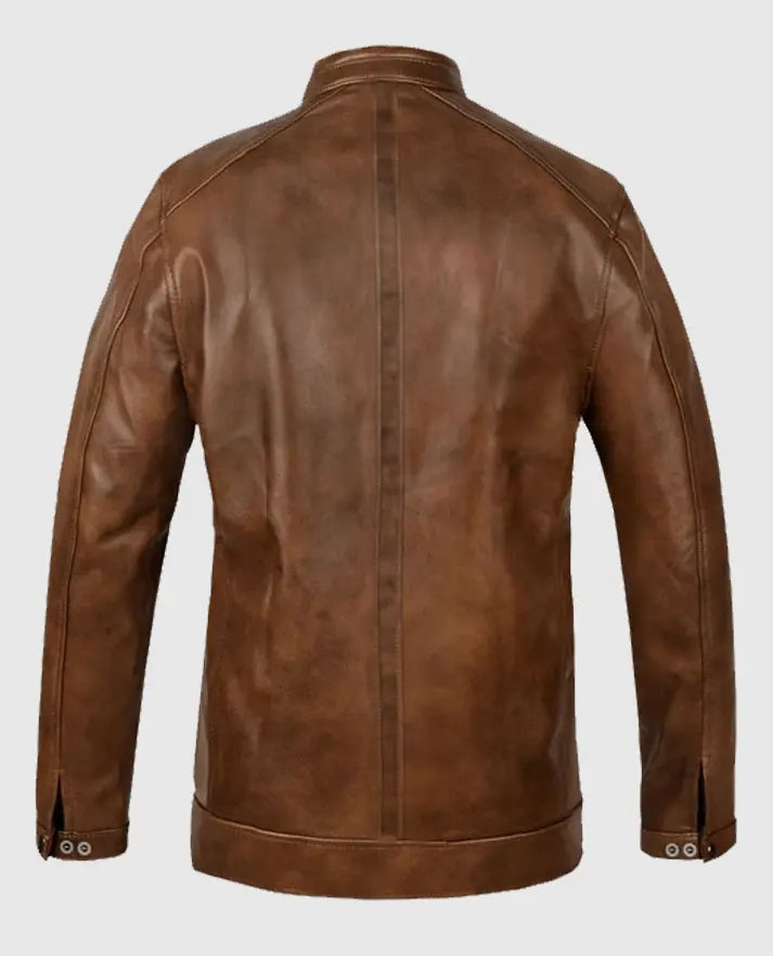 Scott Eastwood Overdrive Brown Sheepskin Leather Jacket