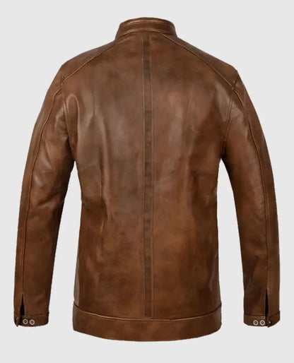 Scott Eastwood Overdrive Brown Sheepskin Leather Jacket