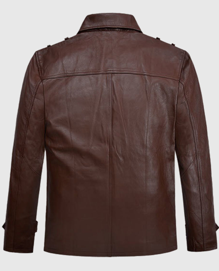 Sebastian Stan A Different Man Leather Brown Jacket