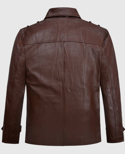 Sebastian Stan A Different Man Leather Brown Jacket