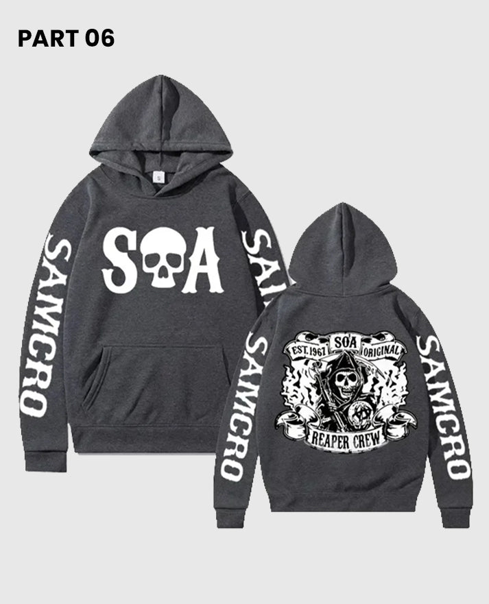 Sons of Anarchy SAMCRO Dark Grey Hoodie