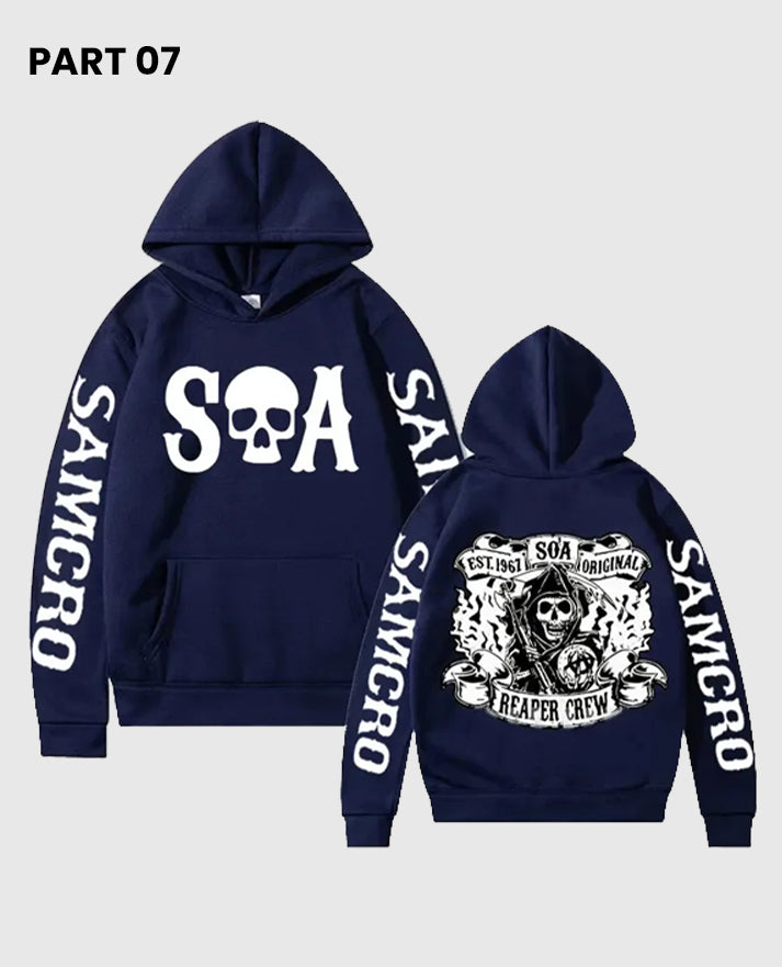 Sons of Anarchy SAMCRO Dark Navy Blue Hoodie