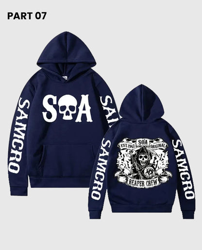 Sons of Anarchy SAMCRO Dark Navy Blue Hoodie
