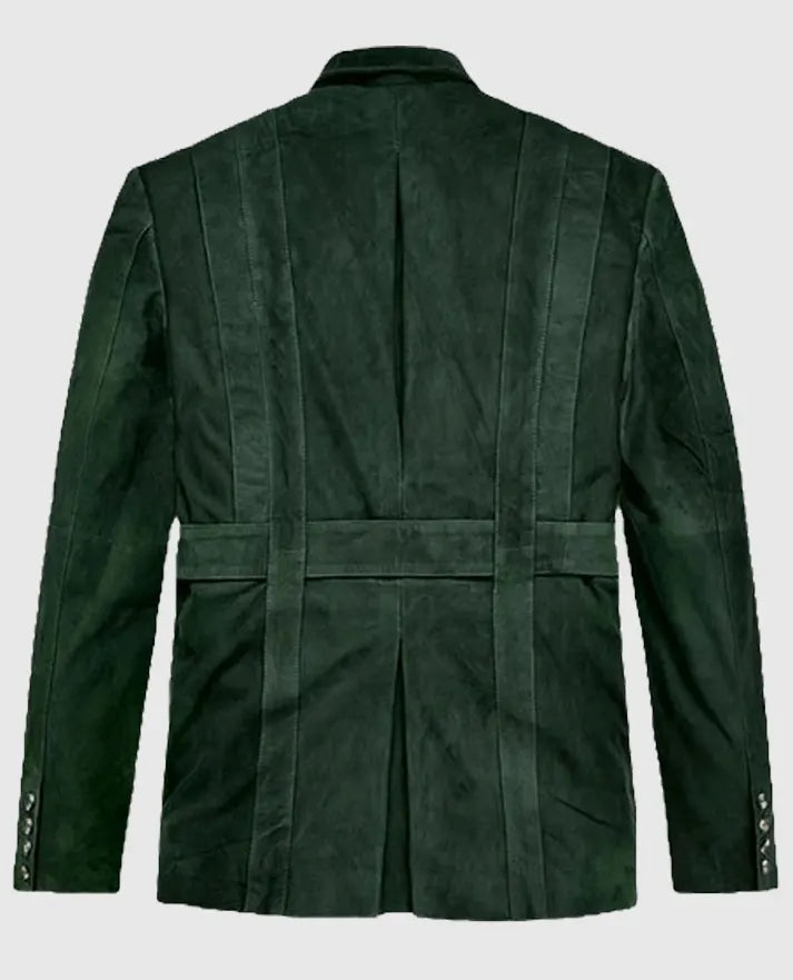 Suede Safari Forest Leather Blazer for Men