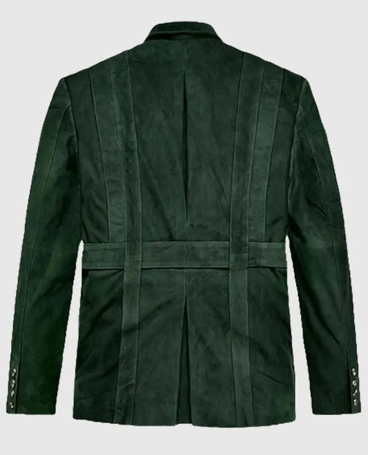 Suede Safari Forest Leather Blazer for Men