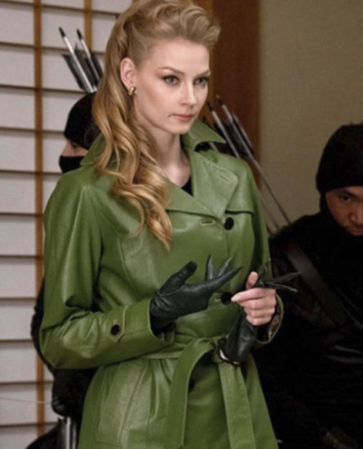 Svetlana Khodchenkova Green Leather Jacket