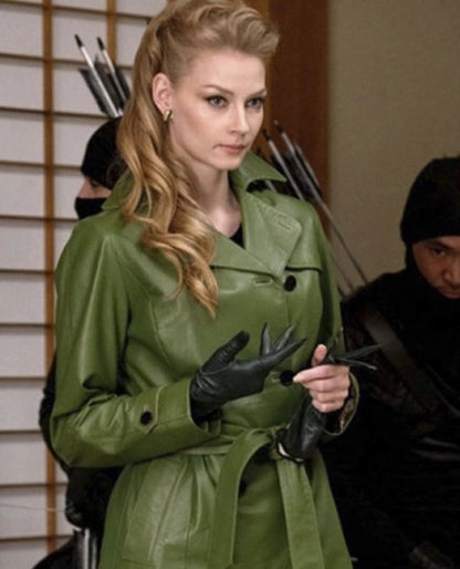 Svetlana Khodchenkova Green Leather Jacket