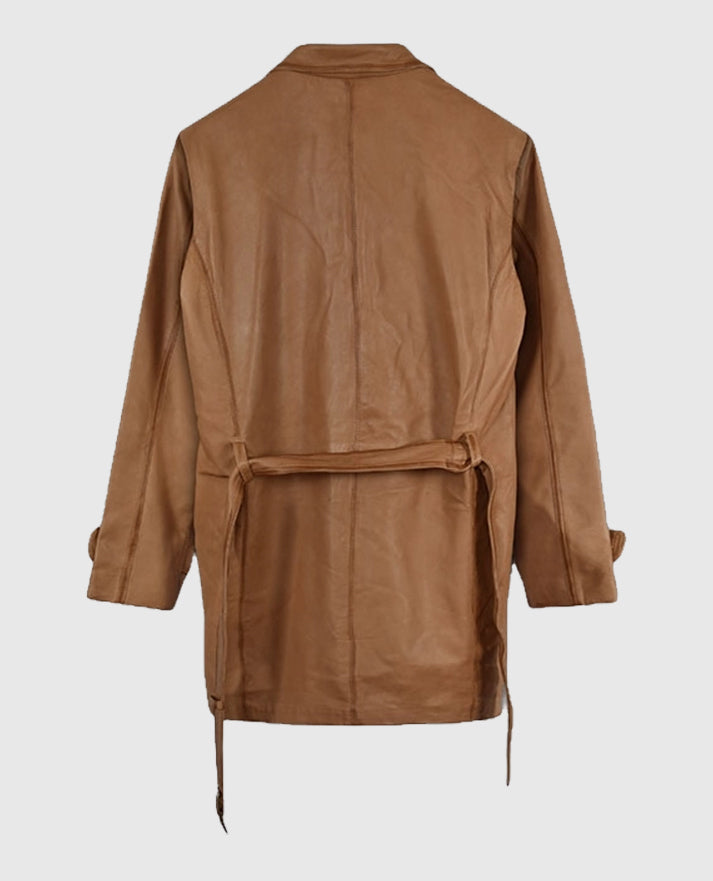 Tan Burnished Royal Flying Coat For Men