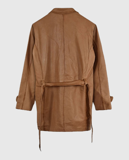 Tan Burnished Royal Flying Coat For Men