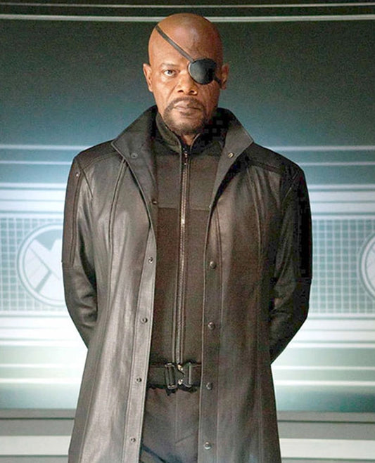 The Avengers Nick Fury Leather Trench Coat