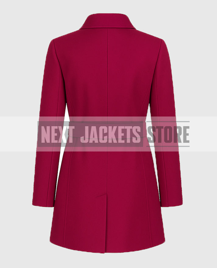 The Christmas Quest 2024 Lacey Chabert Pink Wool Coat