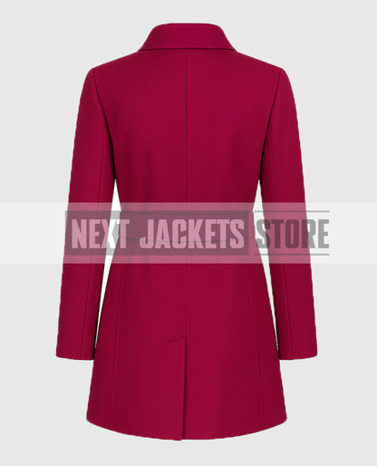 The Christmas Quest 2024 Lacey Chabert Pink Wool Coat