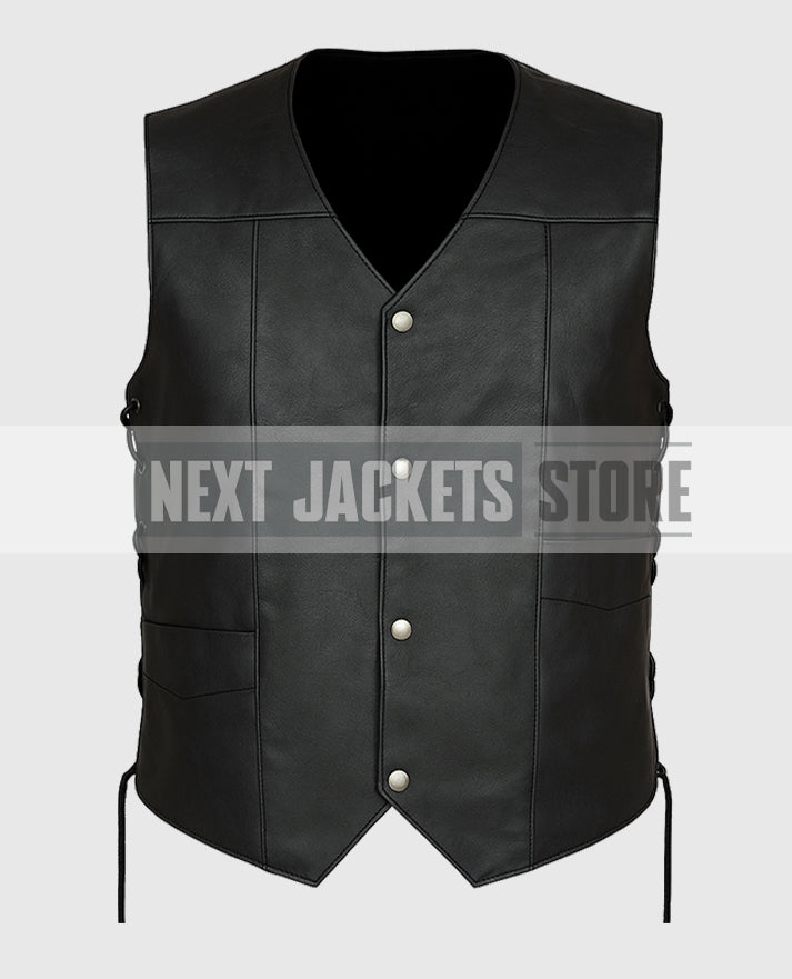 The Walking Dead Daryl Dixon Black Faux Leather Vest