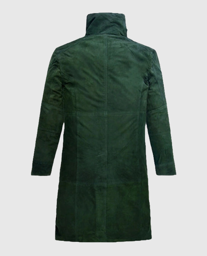 Timber Green Suede Ryan Gosling Blade Runner 2049 Green Long Coat