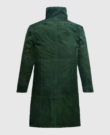 Timber Green Suede Ryan Gosling Blade Runner 2049 Green Long Coat