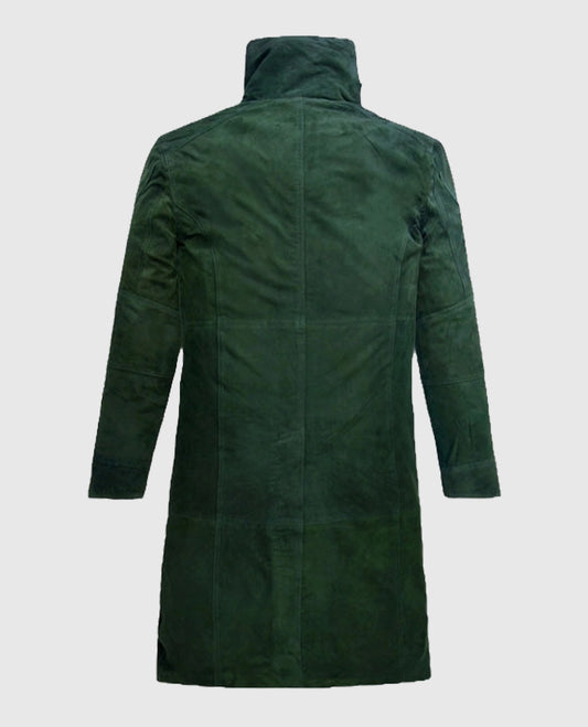 Timber Green Suede Ryan Gosling Blade Runner 2049 Green Long Coat