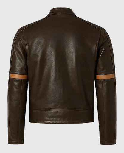 Tom Cruise War of Worlds Sheepskin Leather Jacket in Brown 