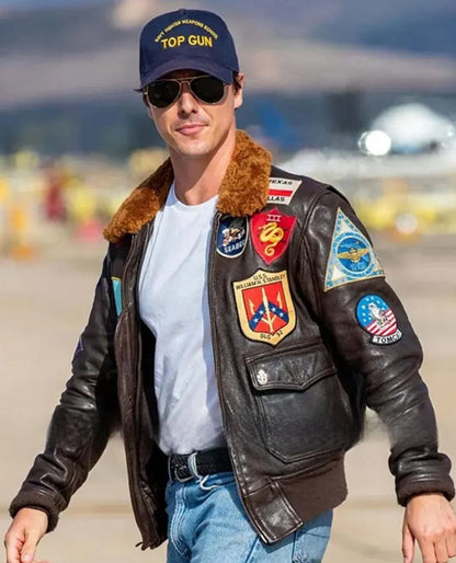 Top Gun Tom Cruise Bomber Leather Jacket